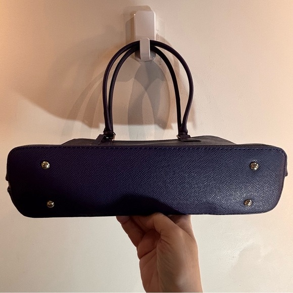 L. CREDI Saffiano Leather Satchel Handbag Shoulder Bag One Compartment & Pocket - Picture 8 of 12